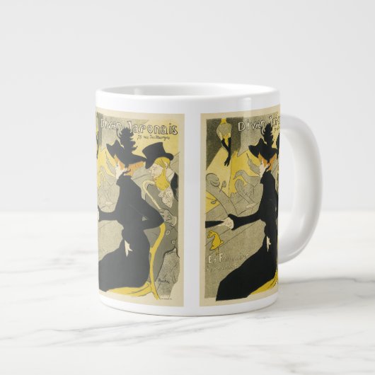 Art Nouveau, Divan Japonais von Toulouse Lautrec Jumbo-Tasse (Vorderseite Rechts)