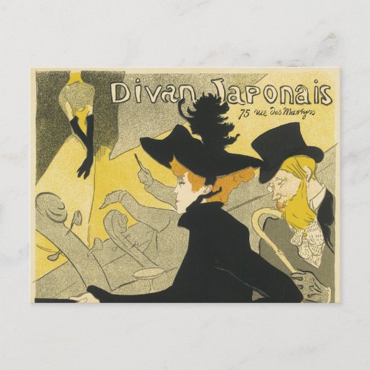 Art Nouveau, Divan Japonais von Toulouse Lautrec Postkarte (Vorderseite)
