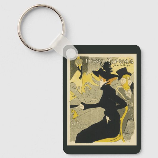 Art Nouveau, Divan Japonais von Toulouse Lautrec Schlüsselanhänger (Vorderseite)