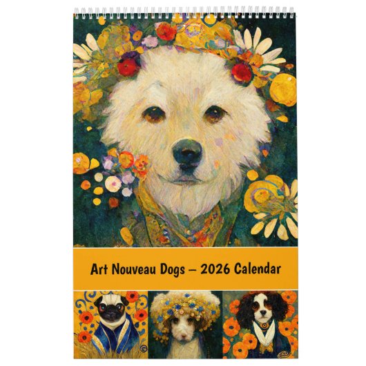 Art Nouveau Dogs – 2026 Calendar Kalender (Titelbild)