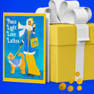 Art Nouveau Doodle Doodle Holiday Hanukkah Card Dankeskarte