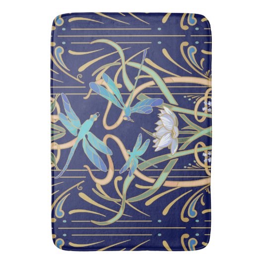 Art Nouveau Dragonflies Pattern Badematte (Vorderseite Vertikal)