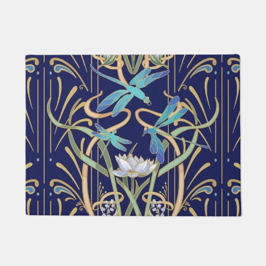 Art Nouveau Dragonflies Pattern Fußmatte (Vorderseite)