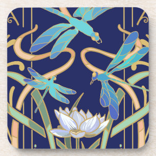 Art Nouveau Dragonflies Pattern Getränkeuntersetzer