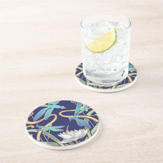 Art Nouveau Dragonflies Pattern Getränkeuntersetzer (Seite)