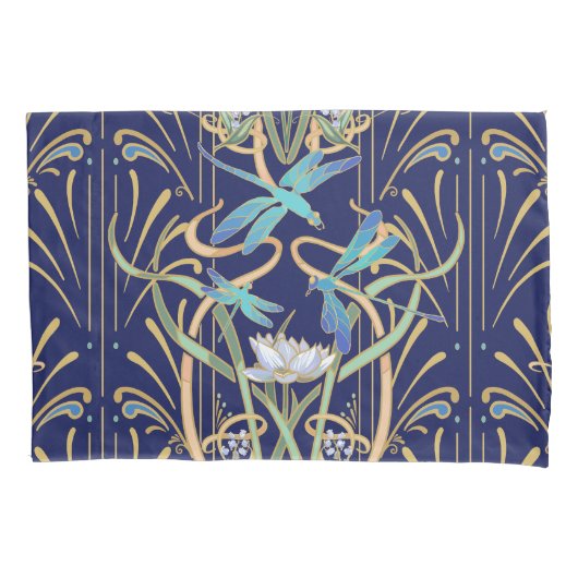 Art Nouveau Dragonflies Pattern Kissenbezug (Vorderseite)