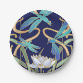 Art Nouveau Dragonflies Pattern Pappteller (Vorderseite)