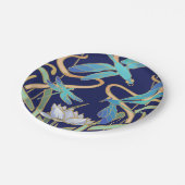 Art Nouveau Dragonflies Pattern Pappteller (Schrägansicht)