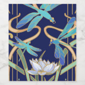 Art Nouveau Dragonflies Pattern Weinetikett (Einzelnes Label)