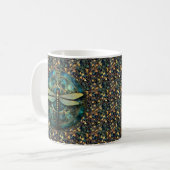 Art Nouveau Dragonfly auf Ivy Coffee Tasse (Vorderseite Links)