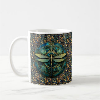 Art Nouveau Dragonfly auf Ivy Coffee Tasse