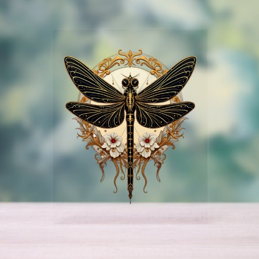 Art Nouveau Dragonfly Elegant Steampunk Acrylschild (Neutral)