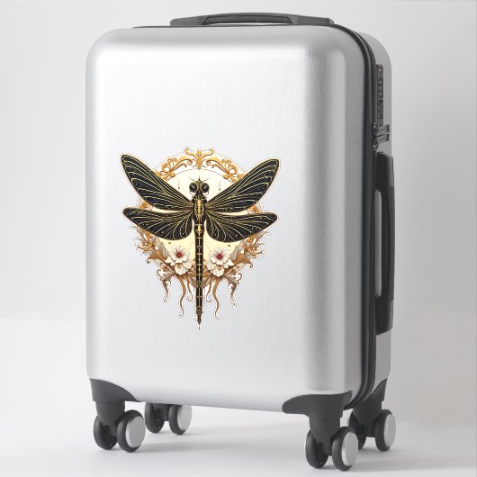 Art Nouveau Dragonfly Elegant Steampunk Aufkleber (Koffer)