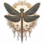 Art Nouveau Dragonfly Elegant Steampunk Aufkleber (Vorderseite)