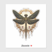 Art Nouveau Dragonfly Elegant Steampunk Aufkleber (Blatt)