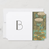 Art Nouveau Dragonfly Lily Pad Einladung Hochzeit (Rückseite)