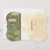 Art Nouveau Dragonfly Lily Pad Einladung Hochzeit (Rückseite)