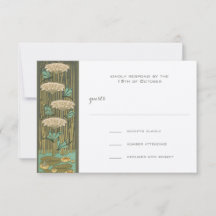 Art Nouveau Dragonfly Lily Pad UAWG Response Card