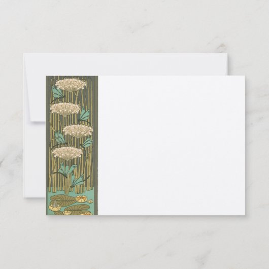 Art Nouveau Dragonfly Lily Pad UAWG Response Card RSVP Karte (Rückseite)