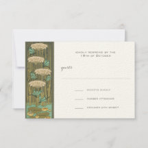 Art Nouveau Dragonfly Lily Pad UAWG Response Card
