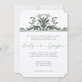 Art Nouveau Dragonfly Pale Mint Wedding Einladung (Vorderseite)