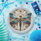Art Nouveau Dragonfly Sapphires Pappteller (Party)