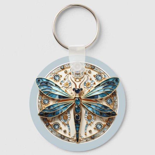 Art Nouveau Dragonfly Sapphires Schlüsselanhänger (Vorderseite)