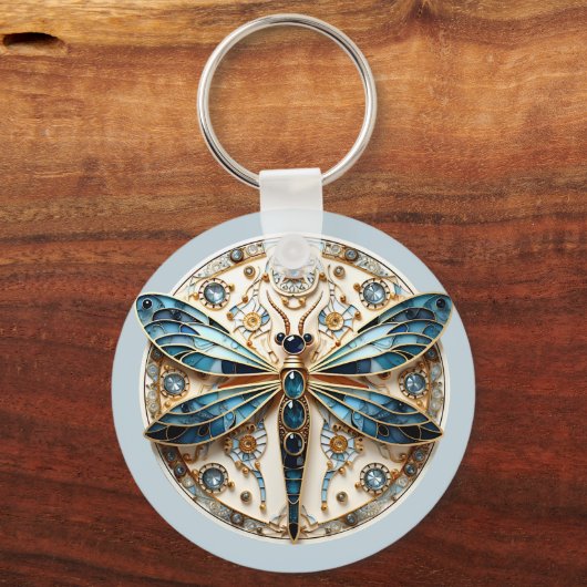 Art Nouveau Dragonfly Sapphires Schlüsselanhänger (Vorderseite)