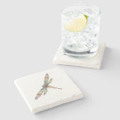 Art Nouveau Dragonfly Steinuntersetzer (Seitenansicht)