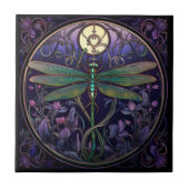 Art Nouveau Dragonfly Tile (Swamp Collection) Fliese (Vorderseite)