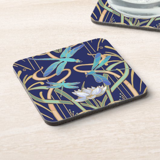 Art Nouveau Dragonfys Getränkeuntersetzer (Linke Seite)