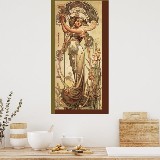 Art Nouveau Drinks Werbung Poster (Küche)