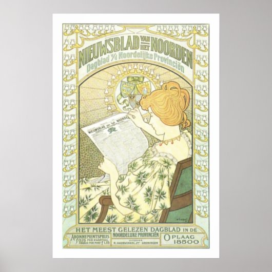 Art Nouveau Dutch Newspapier ad Poster (Vorne)