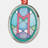 Art Nouveau Ehwaz Rune of Loyalty Ornament Aus Metall (Links)