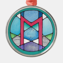 Art Nouveau Ehwaz Rune of Loyalty Ornament Aus Metall