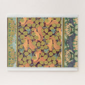 Art Nouveau Eichhörnchen Blütenfall Textilkunst Puzzle (Horizontal)