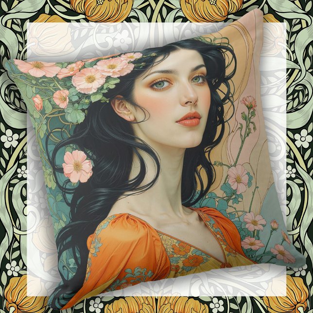 Art Nouveau Elegance for Your Sofa Kissen (Von Creator hochgeladen)