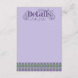 Art Nouveau Elegant Lilac Thistle Border Vertical Begleitkarte