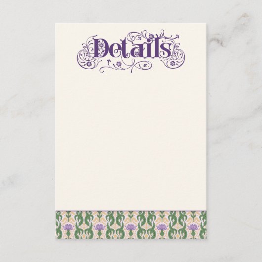 Art Nouveau Elegant Thistle Light Yellow Begleitkarte (Vorderseite)