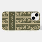 Art Nouveau Elegante Blume Beige und Sage Green Case-Mate iPhone Hülle (Rückseite (Horizontal))