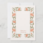 Art Nouveau Elegante Blumenschrift Einladung (Rückseite)