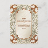 Art Nouveau Elegante Botanische Hochzeit Begleitkarte (Vorderseite)