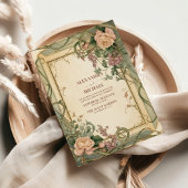 Art Nouveau Elegante Botanische Hochzeit Einladung