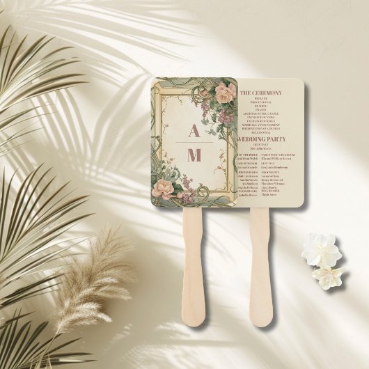 Art Nouveau Elegante Botanische Hochzeit Fächer