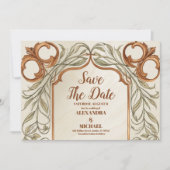 Art Nouveau Elegante Botanische Hochzeit Save The Date (Vorderseite)