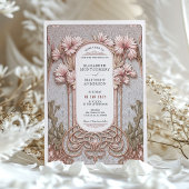 Art Nouveau Elegante Flora Motif Hochzeit Einladung