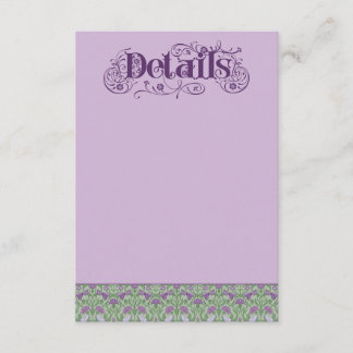 Art Nouveau Elegante Liebesvögel Lila  Begleitkarte