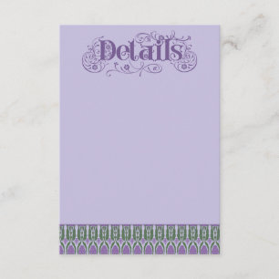 Art Nouveau Elegante Lilien-Distel-Rahmen Vertikal Begleitkarte