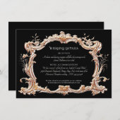 Art Nouveau Elegantes Gold Schwarz und Weiß Detail Begleitkarte (Vorne/Hinten)