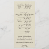 Art Nouveau-Elegantes Hochzeitsprogramm Programm (Rückseite)